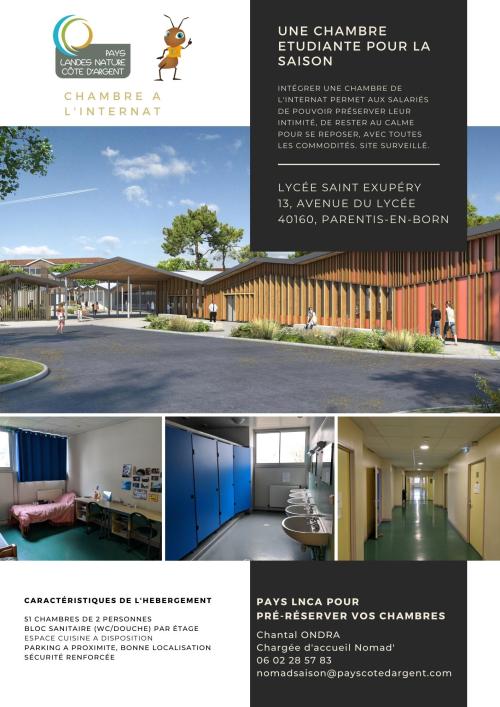 Affiche Pré-réservation chambre internat lycée